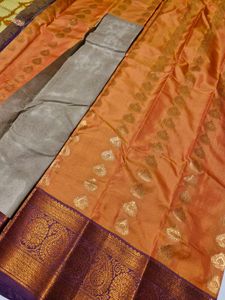 Elegant Orange Silk Saree