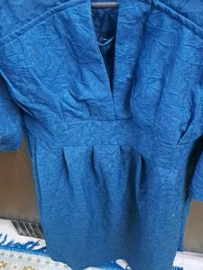 Chic Blue Puff Sleeve Dress