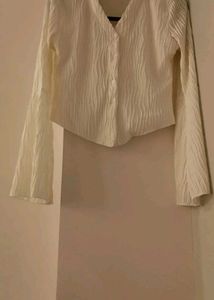 Textured Bell Sleeve Top
