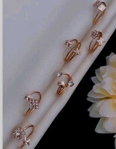 Rose Gold Plated 6 Piece Rings