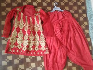 Beautiful Red Short Kurti With Dhoti Salwar ❤️‍🔥