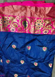 Self Design Banarasi Cotton Silk Saree Multicolor