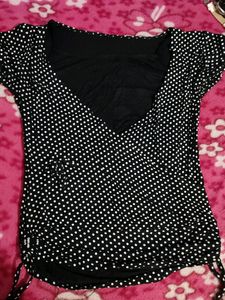 Black And White Polka Dot Top