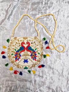 Peacock Embroidered Crossbody Bag