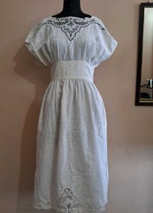 Vintage White Embroidered Dress
