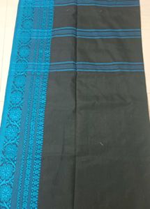 Begumpuri Blue 💙 Black 🖤 Pure Cotton Saree
