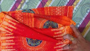 Red &amp; Orange Saree