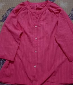 Pink Button-Down Top