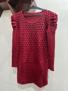 Red Embellished Sweater