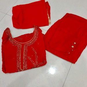 Red Embellished Kurti (Fix Rate)