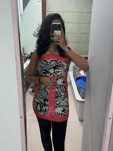 Alter Neck Printed Mini Dress