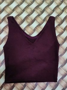 Burgundy Crop Top