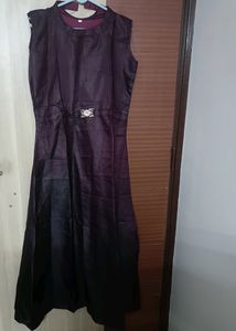 New Maroon Gown With Belt