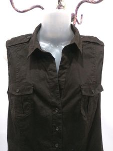 Zara Basic Sleeveless Button Down