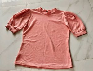 Pink Puff Sleeve Top