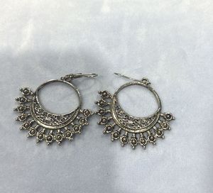 Silver Crescent Earrings