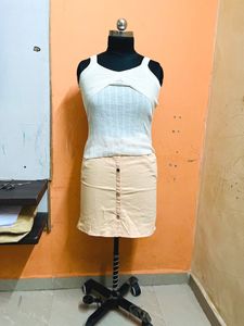 Pink Skirt 32,  And Off White Top 32