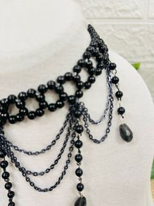 Black Unique Design Beaded Neckpiece