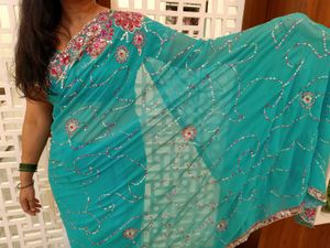 🎀💙Women Partywear Saree💙🎀