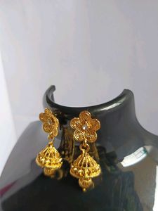 Golden Jhumka Earrings