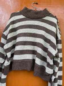 Korean Brown Stripped Sweater