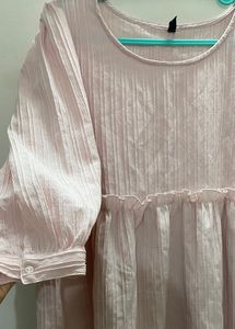Knee Length Baby Pink Top