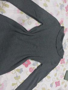Gray Ruffle Top