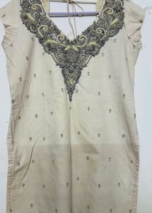 V- Neck Embroidery Kurta