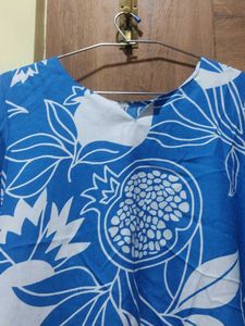 Blue And White  Flower Print Cord Set
