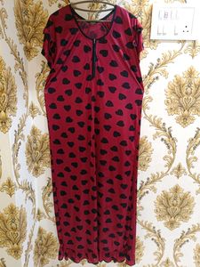 Honeymoon Night Gown - Satin Red