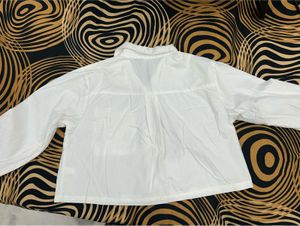 White Crop Top Shirt