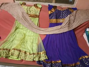 Elegant NetFabric New&Used 2-AnarkaliKurtiSetsComb