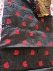 Elegant Black &amp; Red Saree