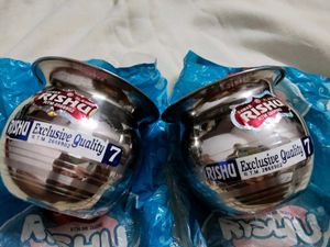 2 New Stainless Steel Lota/Kalash