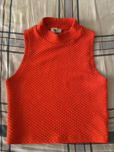 Orange Textured Top