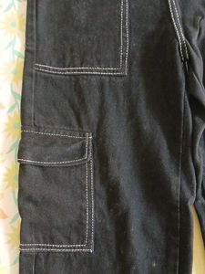 Black Wide Leg Cargo Pants