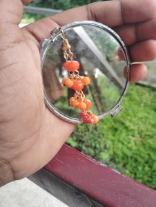 Orange Beaded Drop Earrings