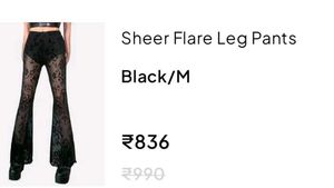 Floral Mesh Flare Pants