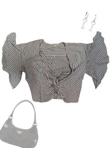 Striped Tie-Front Top