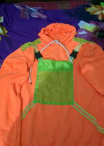 Neon Orange Pullover Hoodie