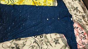 Elegant Blue chikankari Kurta Dress