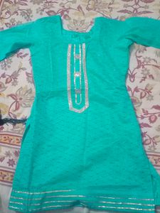 Sky Blue Kurti Gharara Set