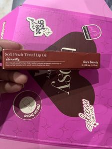 RARE BEAUTY TINTED LIP OIL and kayali combo