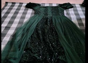 Emerald Green Sequin Dress Party Wear  Price Gown