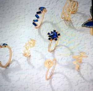 Gold &amp; Blue Ring Set 💍