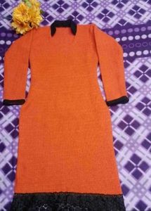Orange Garam winter kurti