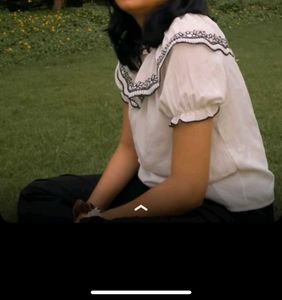 White Embroidered Top