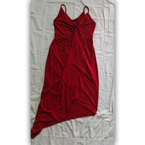 Red Halter Hi-Lo Dress