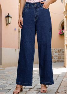 Dark Blue Wide Leg Jeans