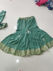 Green kurti with garara